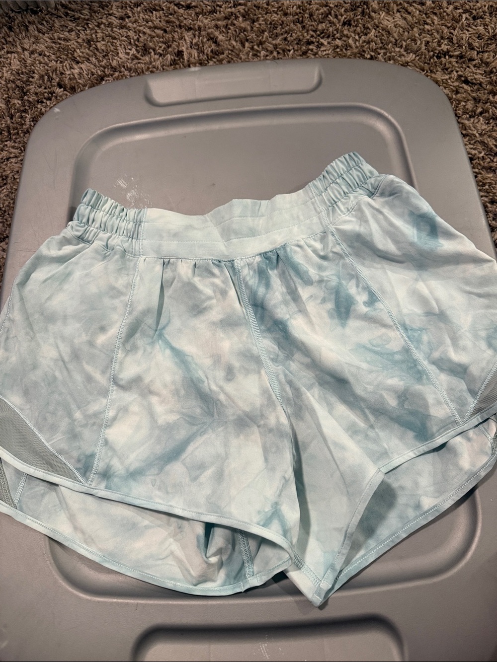 BRAND NEW NEVER WORN Light Blue Tie-Dye Women's Athletic Shorts